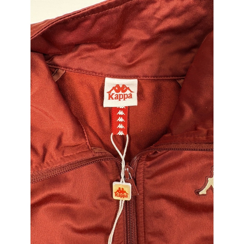 Vtg Kappa Track Jacket Y2K Blokecore Burgundy 12Y‎ Euro Soccer Logo Tape Zip Up - Picture 7 of 10